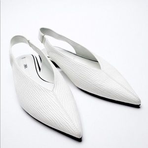 Zara Low heel Pointed Toe Slingback flats